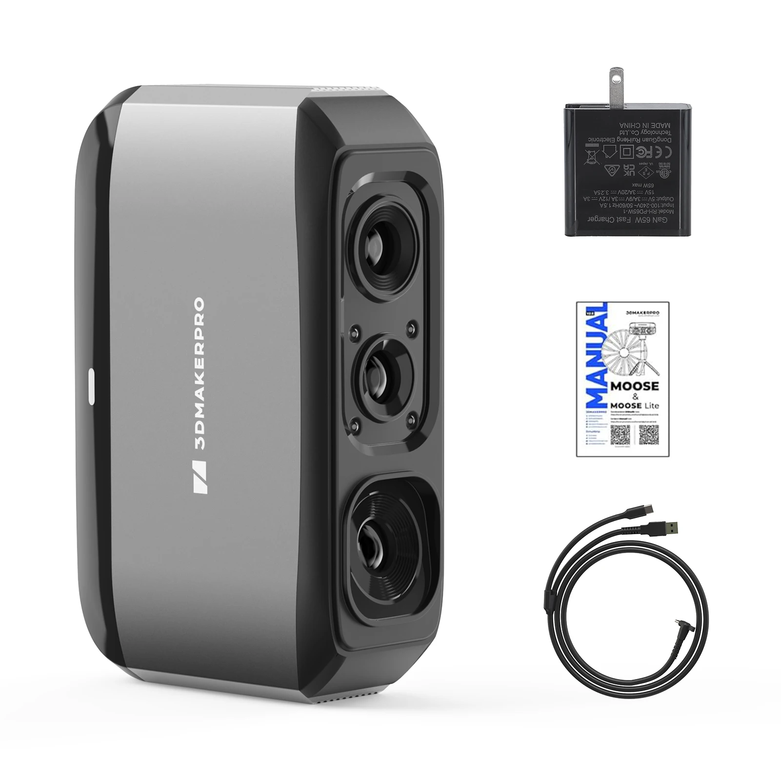 3D-Scanner für den 3D-Druck, tragbarer 3D-Modellscanner mit 0,03 mm hochdetaillierter Präzision, 24-Bit-Farbkamera,