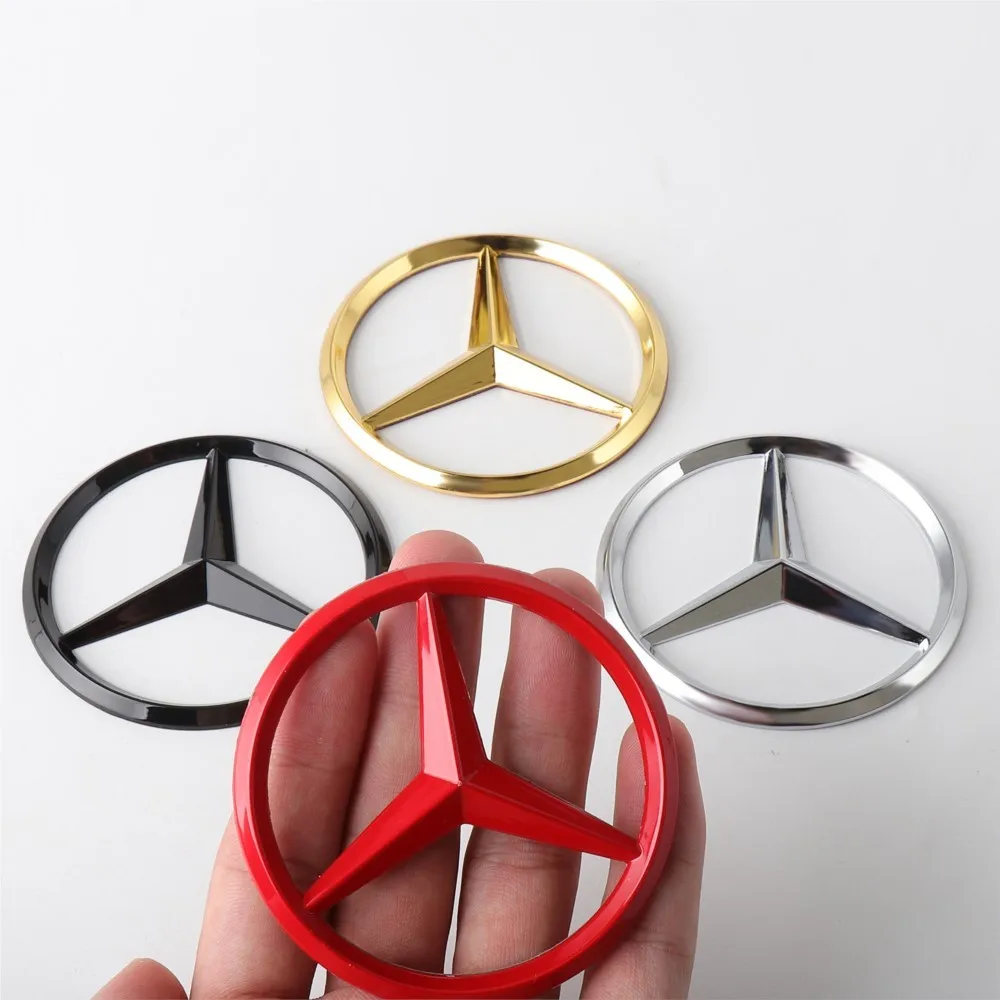 70mm Car Badge Sticker Engine Emblem Decoration Decal for Mercedes Benz AMG A B C D M S R G Class W108 W124 W212 W176 W168 W202