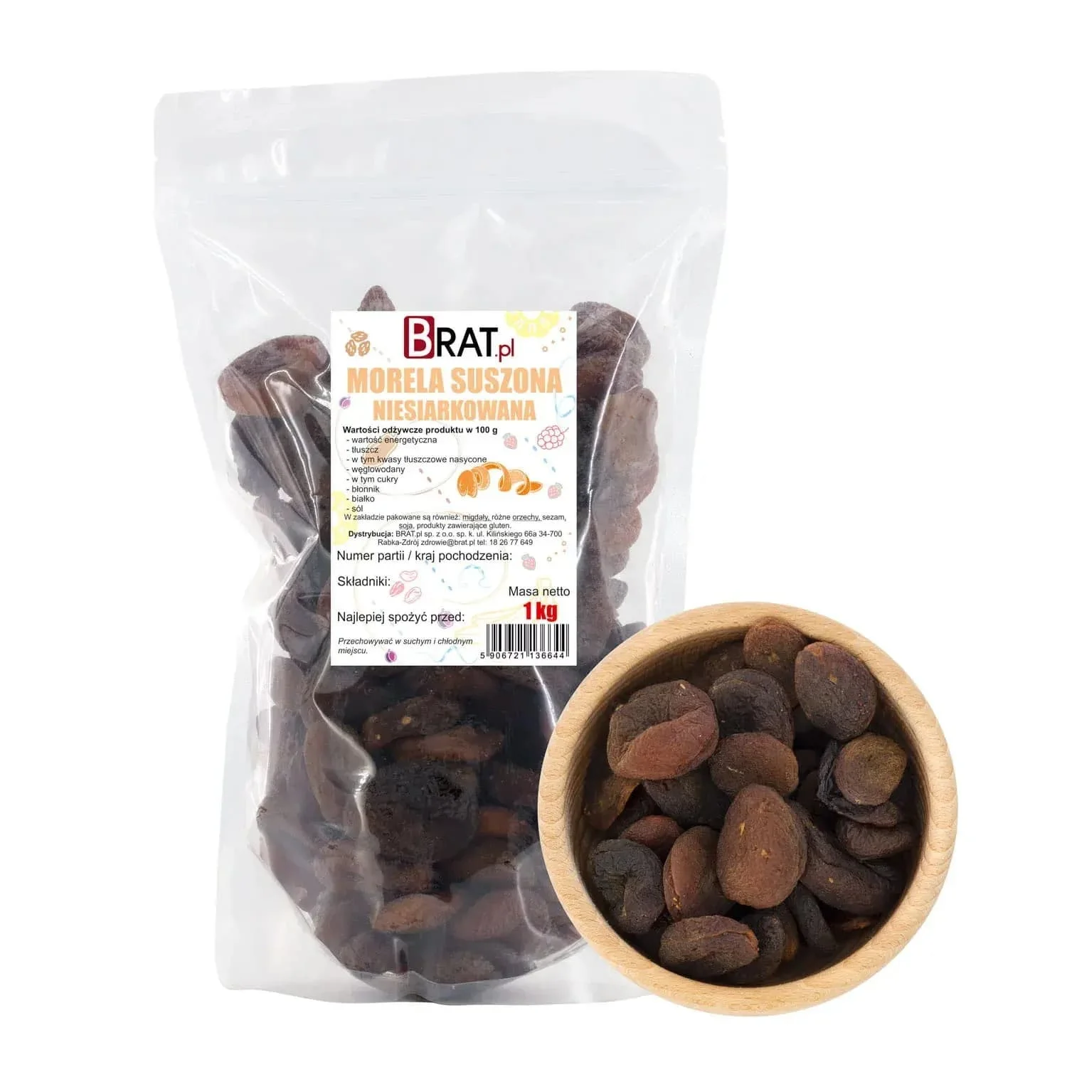 Morele suszone niesiarkowane 1kg