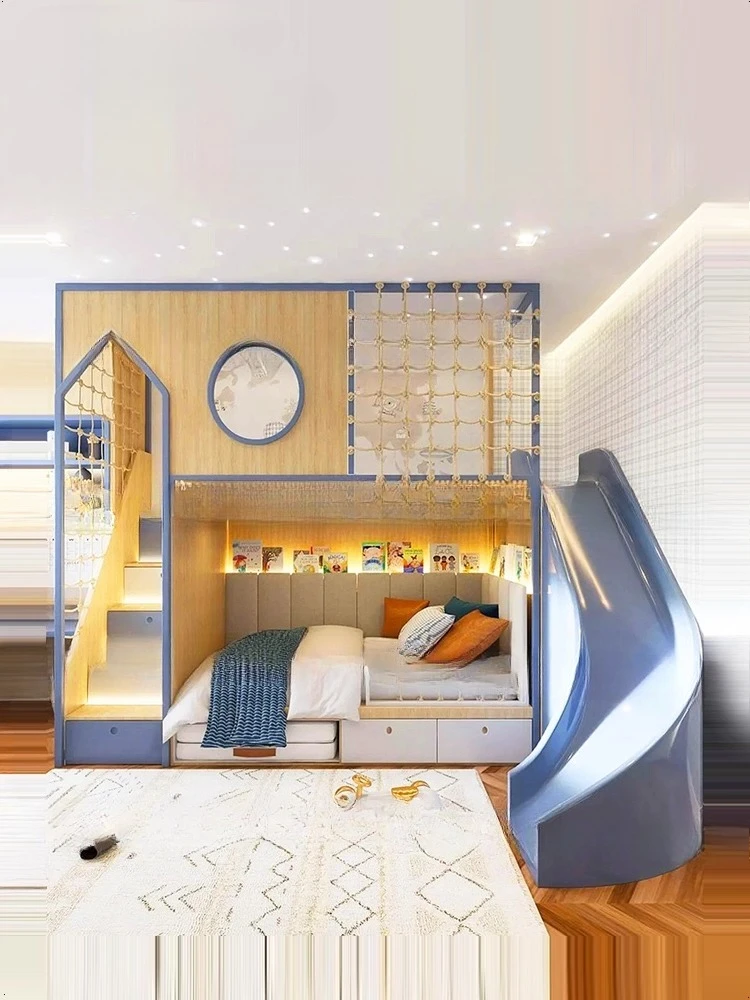 Casa da gioco per cameretta per bambini, cameretta per ragazzi letto su e giù 1 metro 2 lettiera b ed, base segreta per bambini be d cur ved sl ide