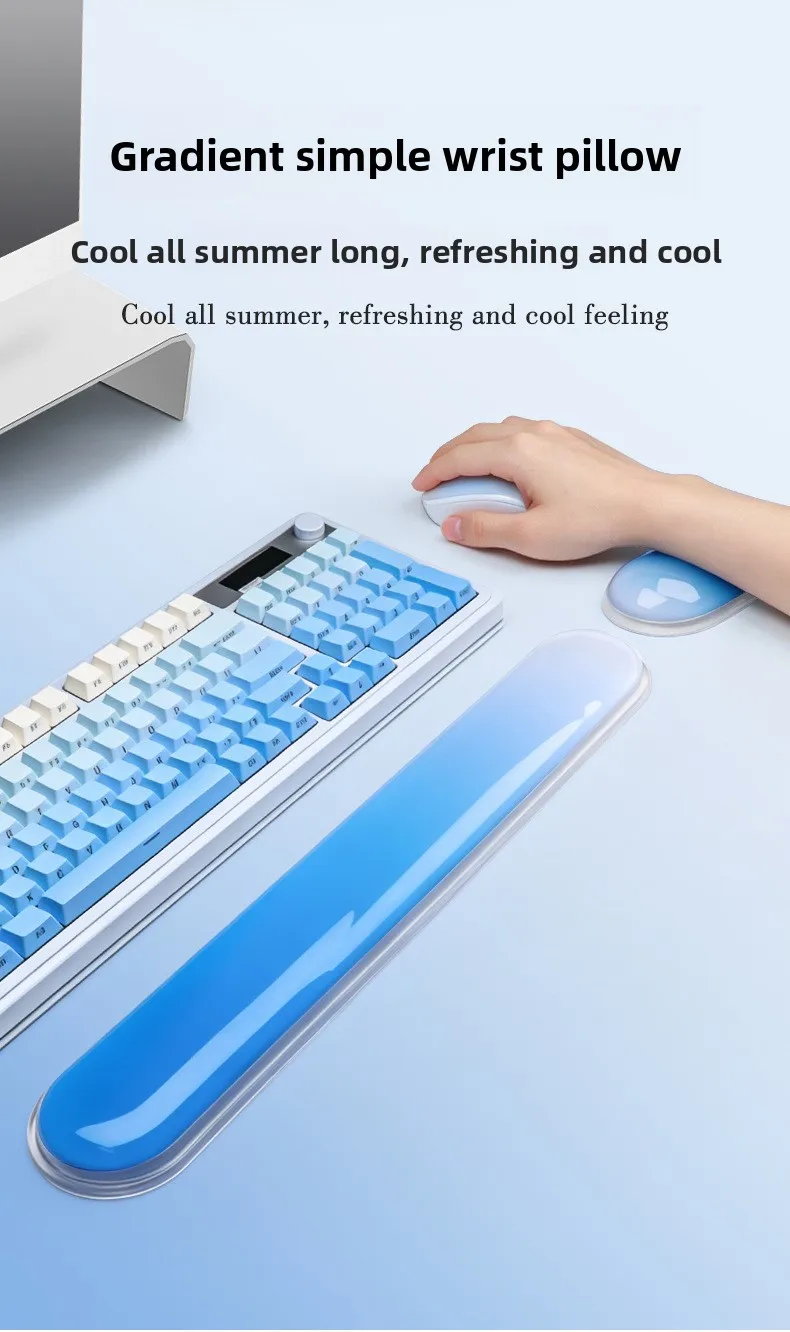Transparente Wassertropfen-Silikon-Handballenauflage Tastaturunterlage Schreibtischmatte für Büro und Gaming in 6 Farboptionen – Detail 3