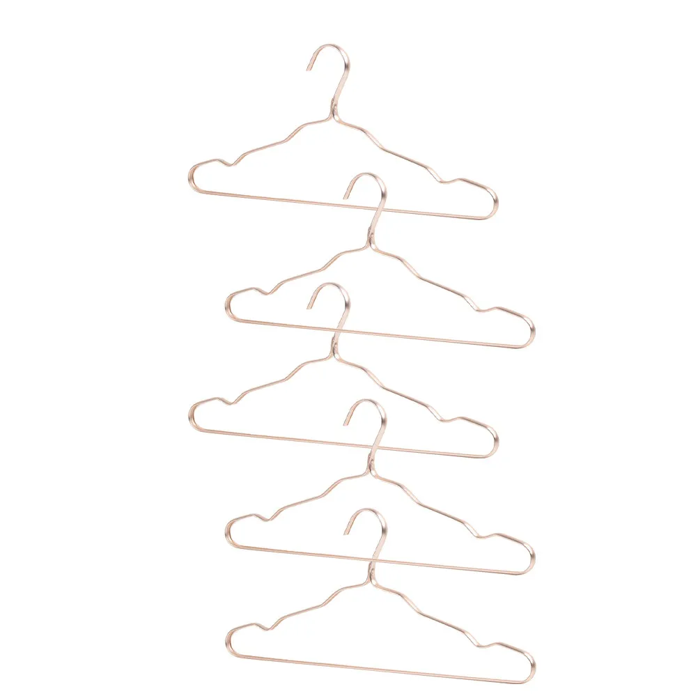5Pcs Premium Aluminum Alloy Metal Hangers Skid Resistance Wrinkle Free Non Trace Hangers for Household Laundry Fashion Wardrobe