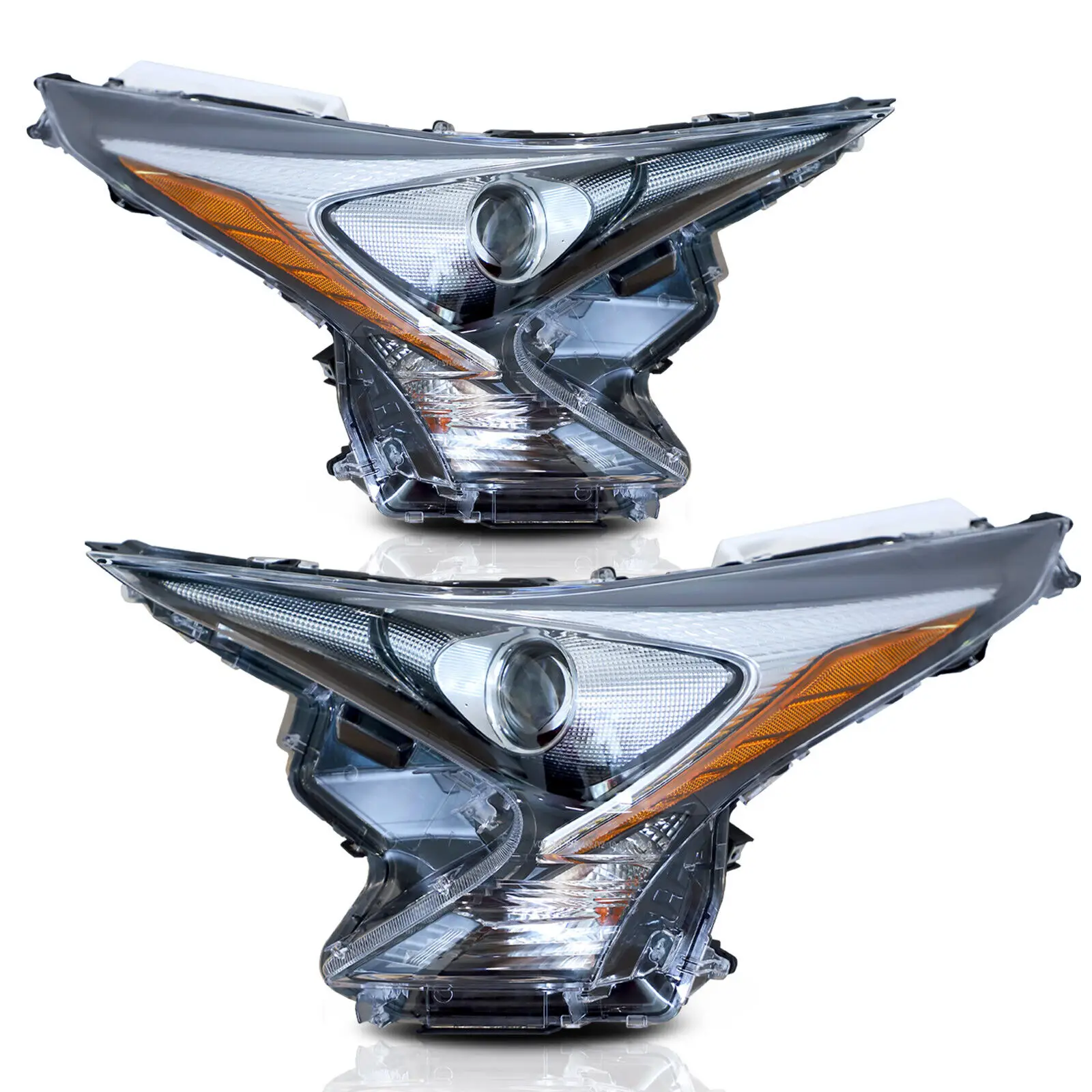 

HOT SALE! LED Headlights Headlamps Assembly Set Clear Lens for 2016-2018 Prius Left+Right Side 2017 Driver Passenger Side