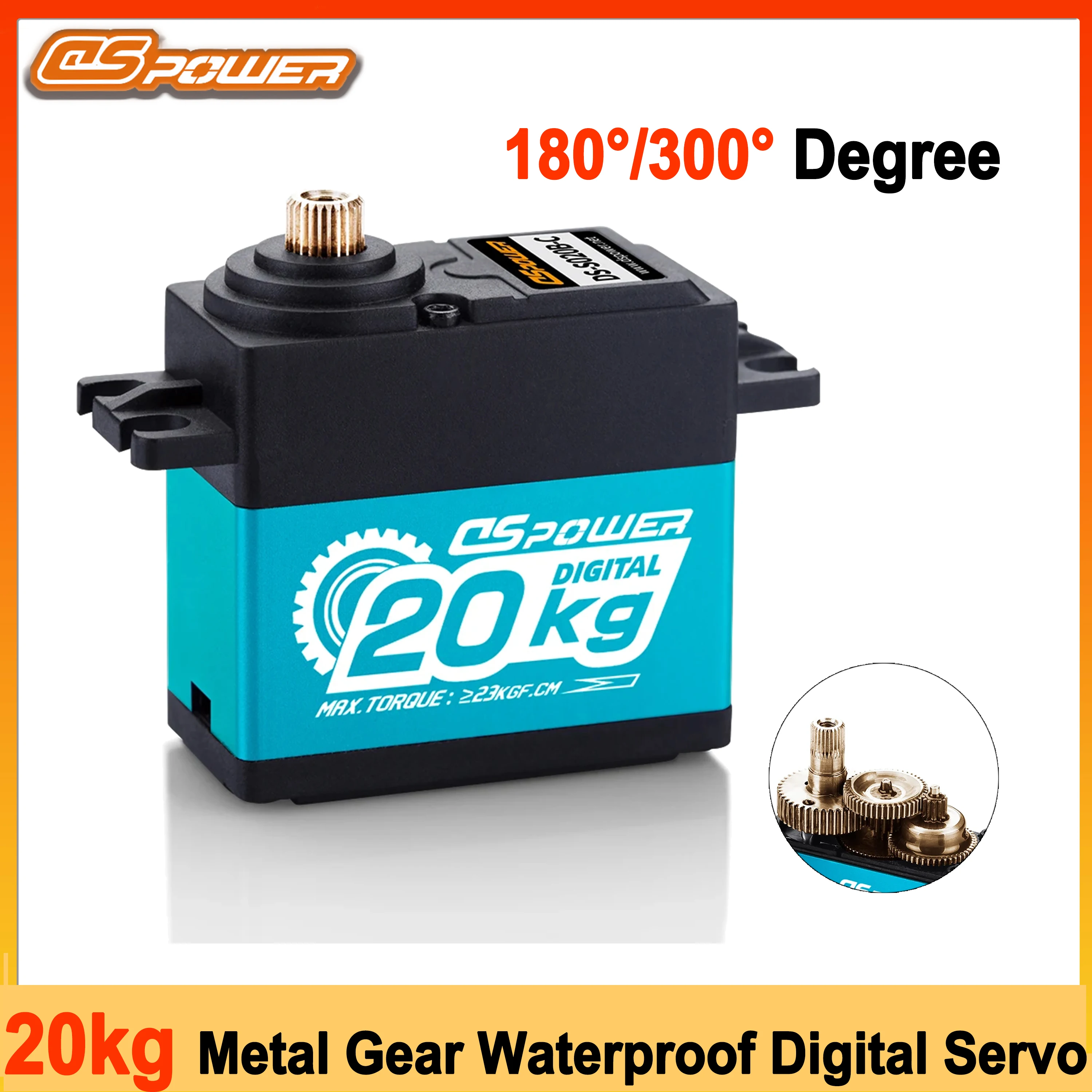 DSPOWER 20 kg wasserdichtes digitales Servo mit Metallgetriebe 180 °   300 °   Grad für 1/8 1/10 RC Truck Klettern Auto Roboter Boot Flugzeug Spielzeug Teile