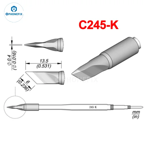 Cabezal de puntas de pistola para soldar serie PHONEFIX C245 C470 para estación JBC, herramientas de reparación de soldador PCB IC, mango Universal T245 T470