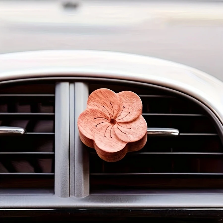 DIY fragrance No perfume wooden flower diffuser vent clip ornament car air fresheners decorations accessories aromatherapy women