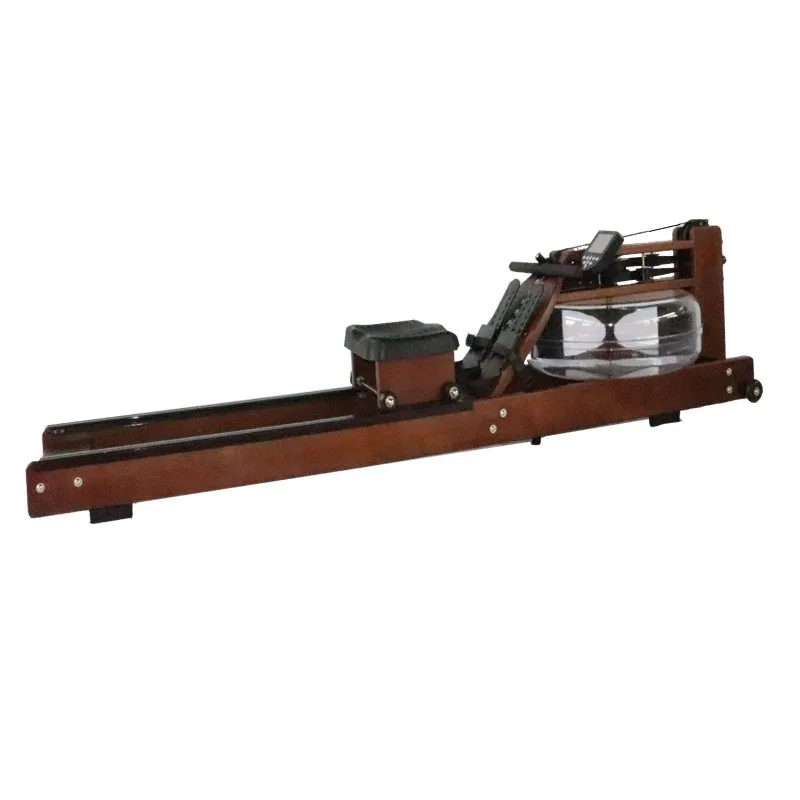 Double track folding solid wood rowing machine, gym water resistance rowing, small foldable and portable