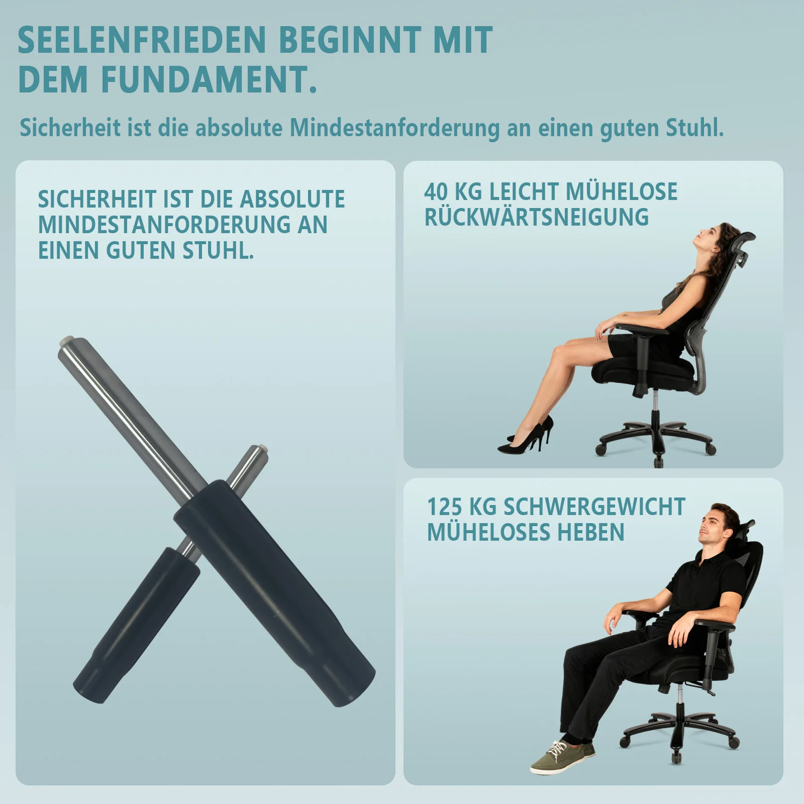 Afbeelding 7: Bureaustoel Ergonomische bureaustoel met 135 °   Verstelbare rugleuning, 3D ademend nylonnet, verstelbare nek- en lendensteun, B