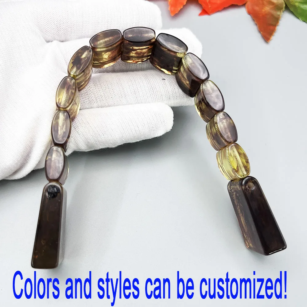 NJ120NEW CHETKI تقليد العنبر سطح مشرق كتلة ثلاثية الأبعاد الراتنج الإصبع الضغط طوي الدورية الصلاة التأمل المسبحة #5