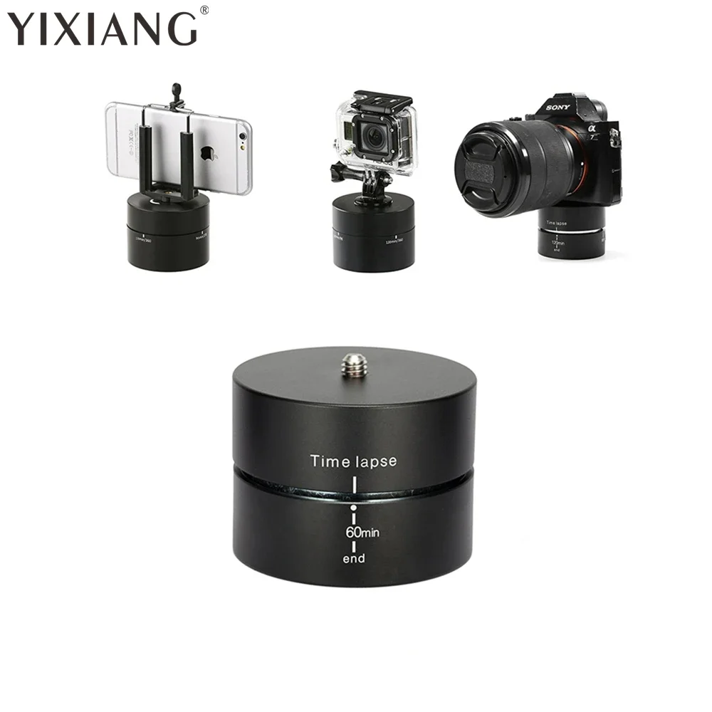 Восстанавливающая опора на 360 градусов с автоматическим поворотом камеры, основание головки штатива 360°T, своевременный режим для Xiaoyi, Gopro, зеркальной камеры для iPhone Восстанавливающая опора на 360 градусов с автоматическим поворотом камеры, основание головки штатива 360°T, своевременный режим для Xiaoyi, Gopro, зеркальной камеры для iPhone