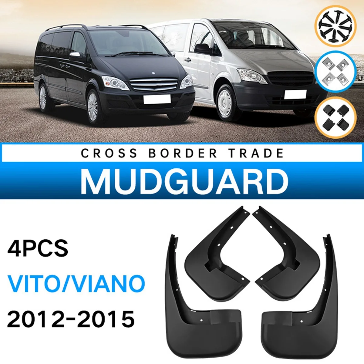 Car Mudguards for Mercedes-Benz Viano Vito W639 2012-2015 Fender Mud Guard Flap Splash Flaps Mudflapor Accessories