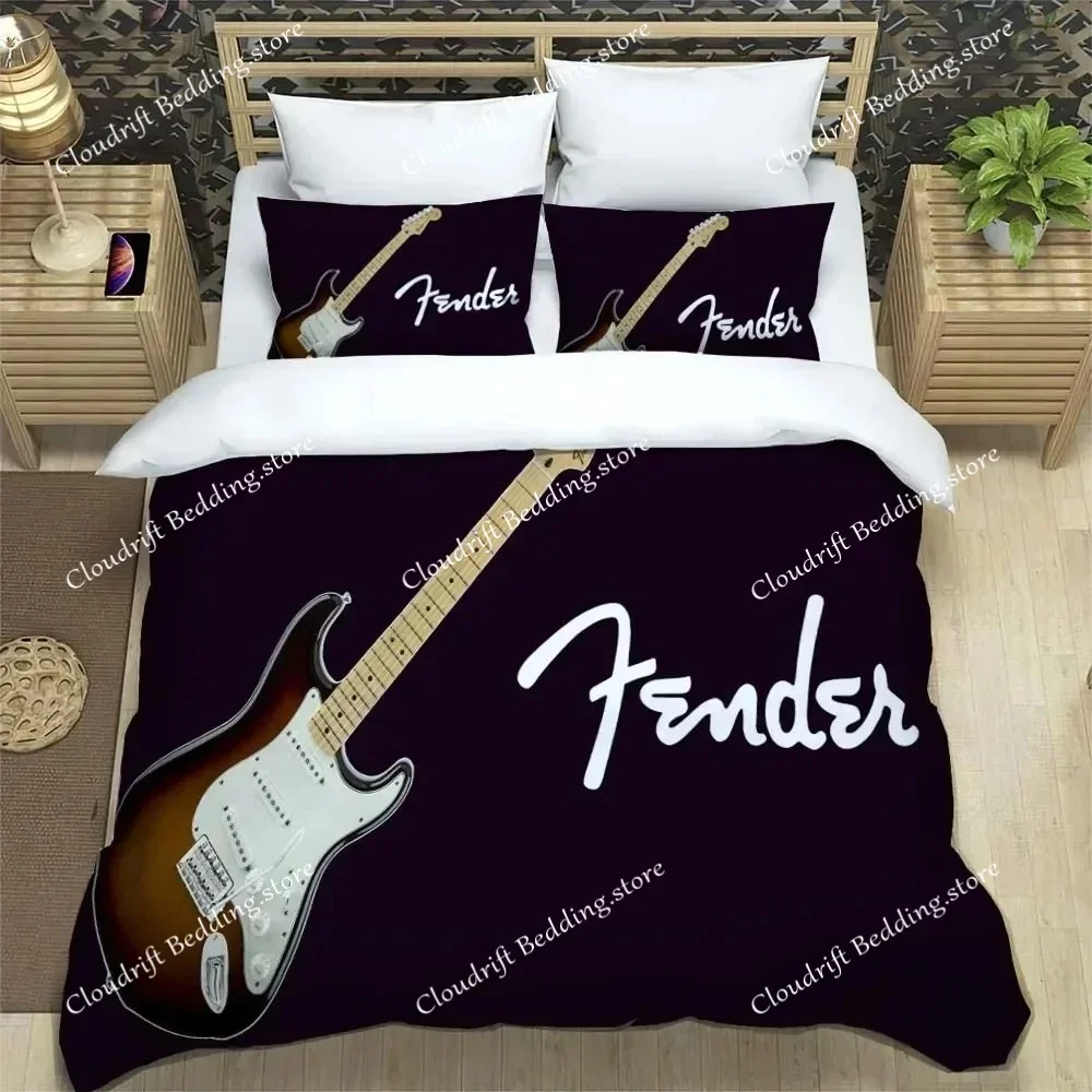 Fender Musik Gitarre Fashion 3D Printed Bedding Queen Bedding Set Customized King Size Bedding Set Soft and Comfortable026
