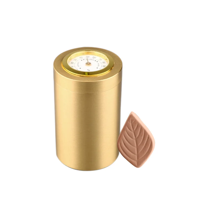 Tobacco Brass Moisturizing Jar Hygrometer Moisturizing Tobacco Box Moisturizing Tube Cigar Cigarette Moisturizing Cigarette