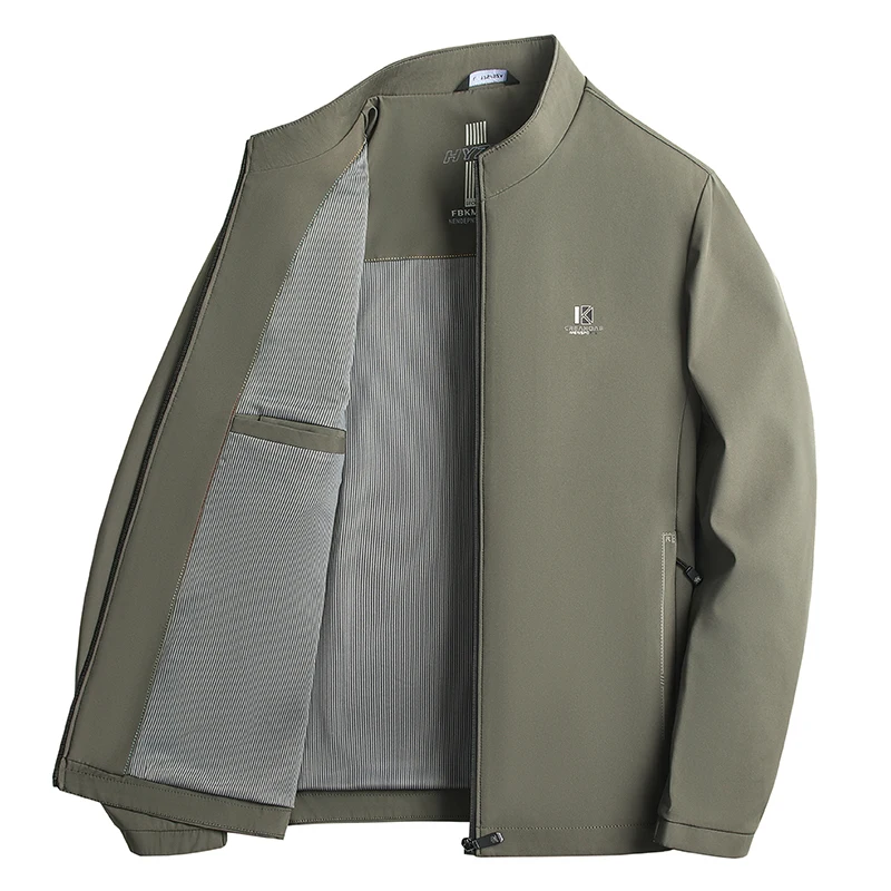 New Men's Spring Autumn Business Jacket Casual Stand Collar Coat Comfortable Versatile Men Clothing Windproof Anti Wrinkle Top