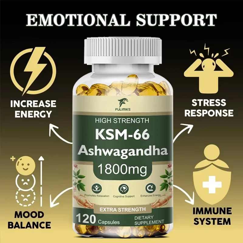 Buy 2 Get 2 Free! High-Potency KSM-66 Capsules 2100mg, Supports Energy, Focus & Physical Performance, Pure Root Extract