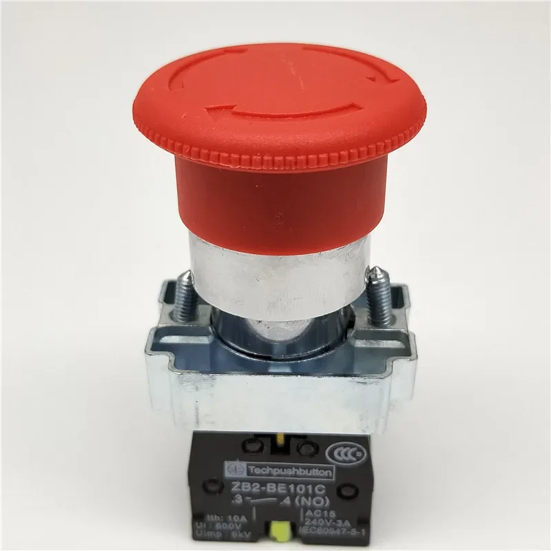 ZB2-BE102C Mushroom head power switch emergency stop 10A 22mm push button switch (ZB2) XB2-BS542 XB2-BS541 XB2-BS544 XB2-BS545