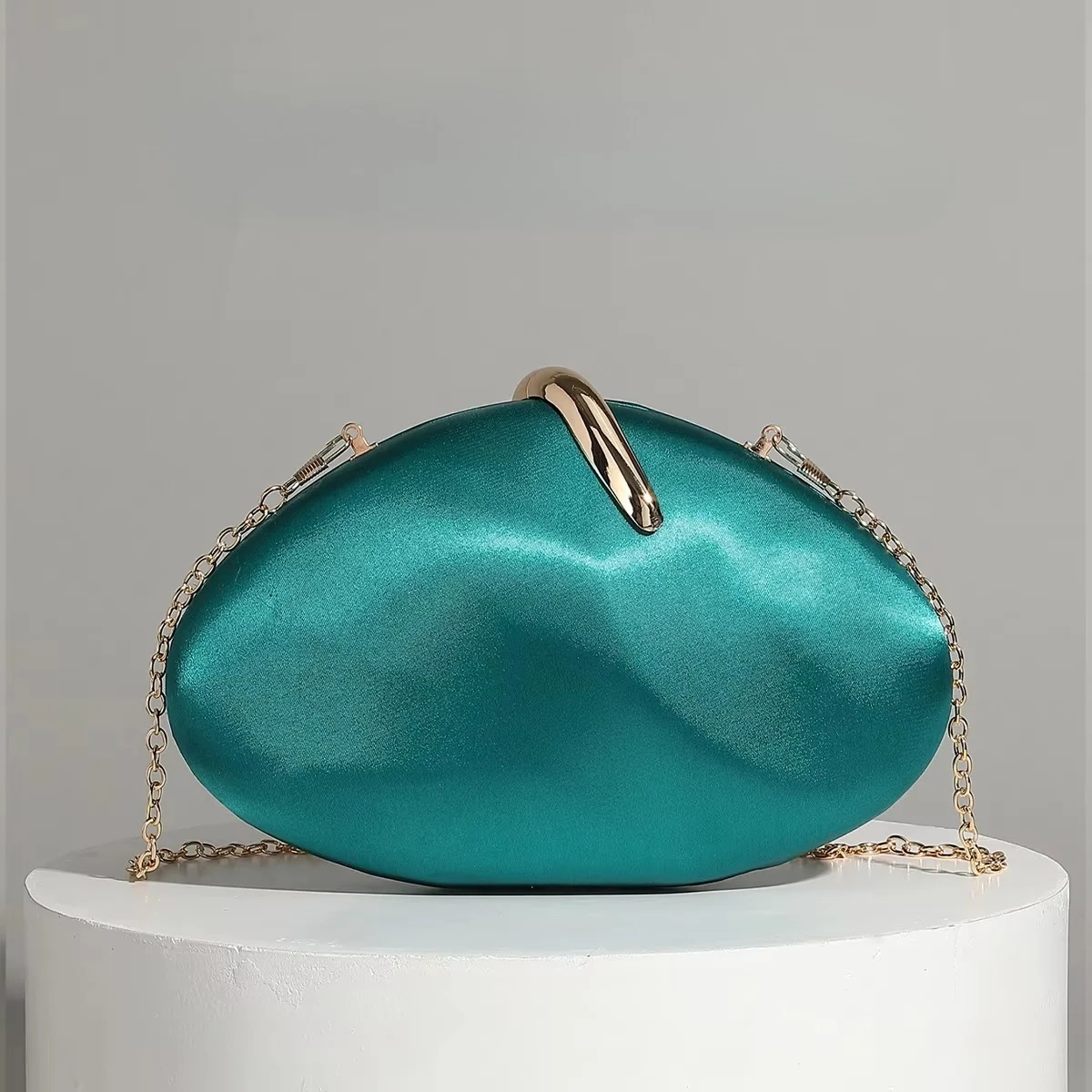 Fashion Special-Shaped Clutch Bag, Unique Shape Design, Shoulder Bag, Crossbody Satin Box Bag, Dinner Bag.