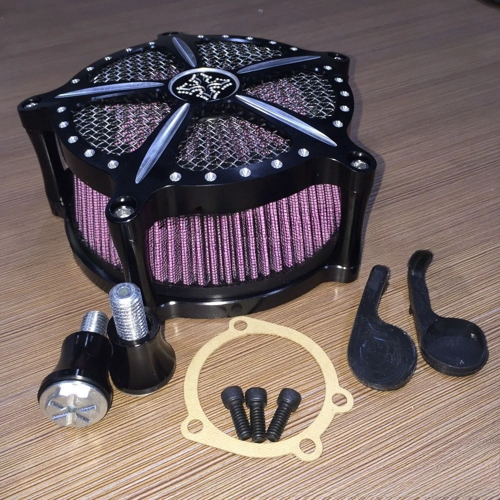 

Motorcycle large air filter, aluminum alloy air purifier + intake filter system is suitable for Harley large air filter