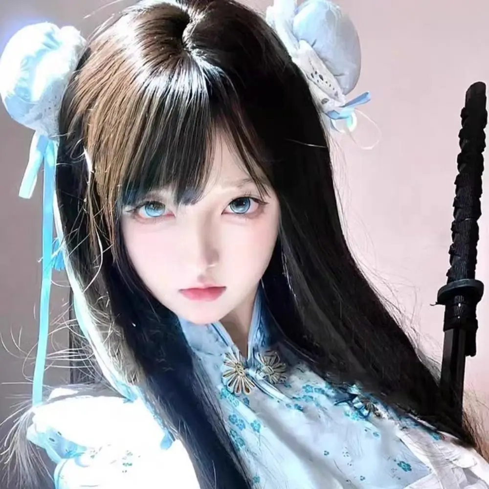 

Lace Bow Chun-Li Hair Bun Clip Cheongsam Headdress Cloth Chinese Style Hairpin Hair Accessories Ruffle Cosplay Headwear Party