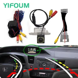 Fisheye Dynamic Trajectory Car Rear View Backup Camera For Honda Civic 2011 2012 2013 2014 2015 2016 & Original Factory Screen