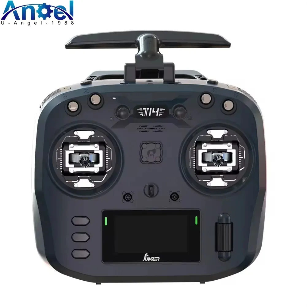 

Jumper T14 2.4Ghz/915Mhz 1W ELRS Remote Control CNC Hall Sensor Gimbals Bi-directional Foldable Antenna OLED Display FPV Drone