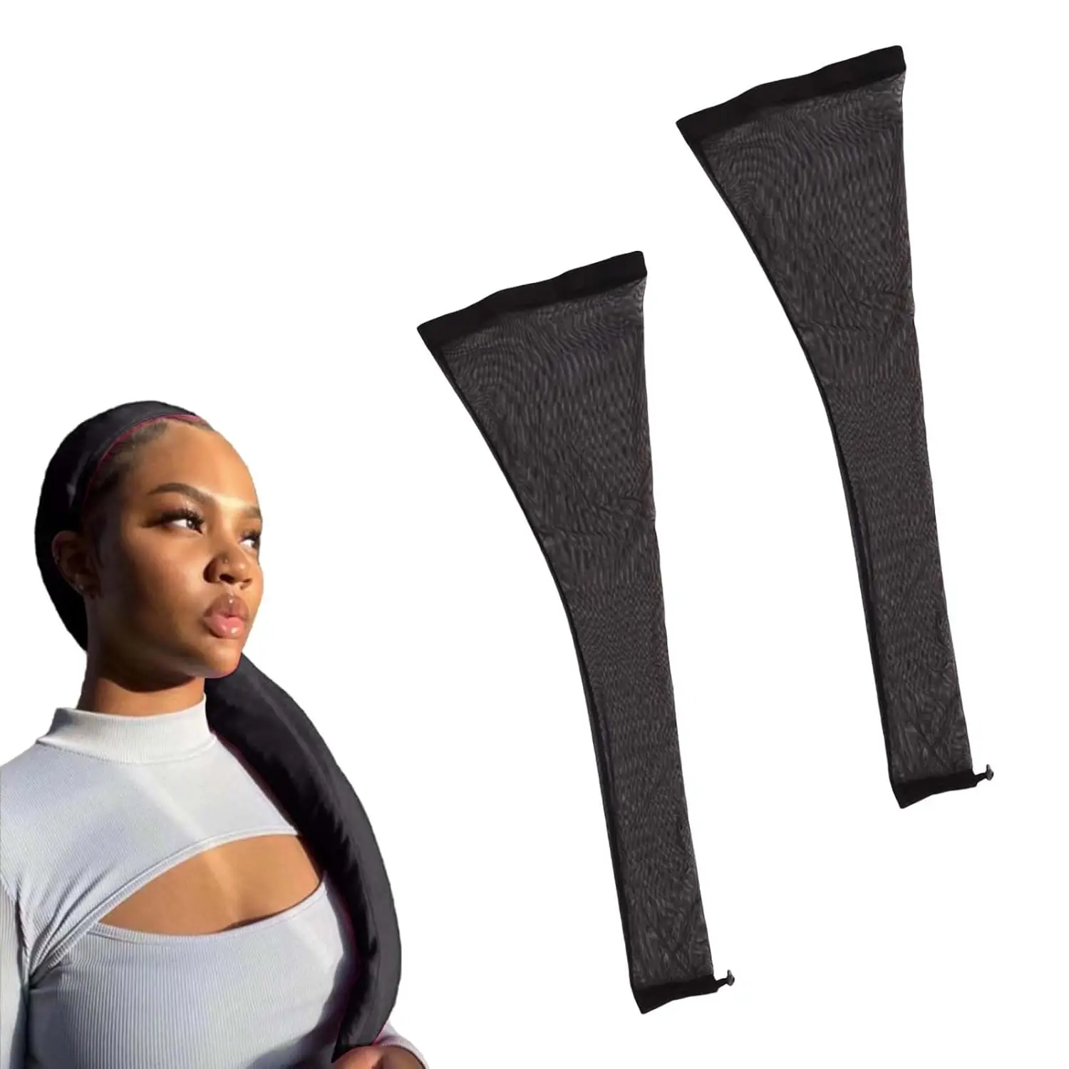 

Hair Weave Sleeve for Locs with Drawstring,Sleeve for Dreadlocks, Hair Weave Sleeve For Braids Elastic Band For Bun Faux Locs