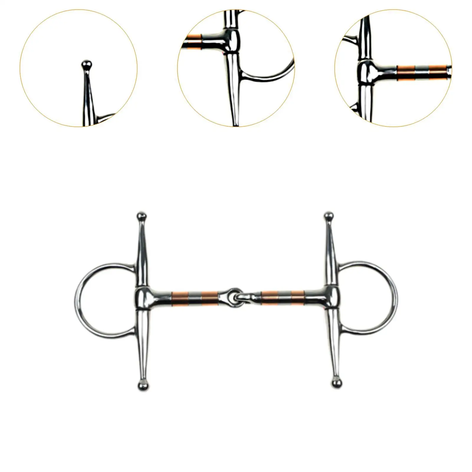 H Shape Snaffle Bit Stainless Steel Horse Mouthpiece Metal Chewing Training Bit for Horse Equipment and Accessories