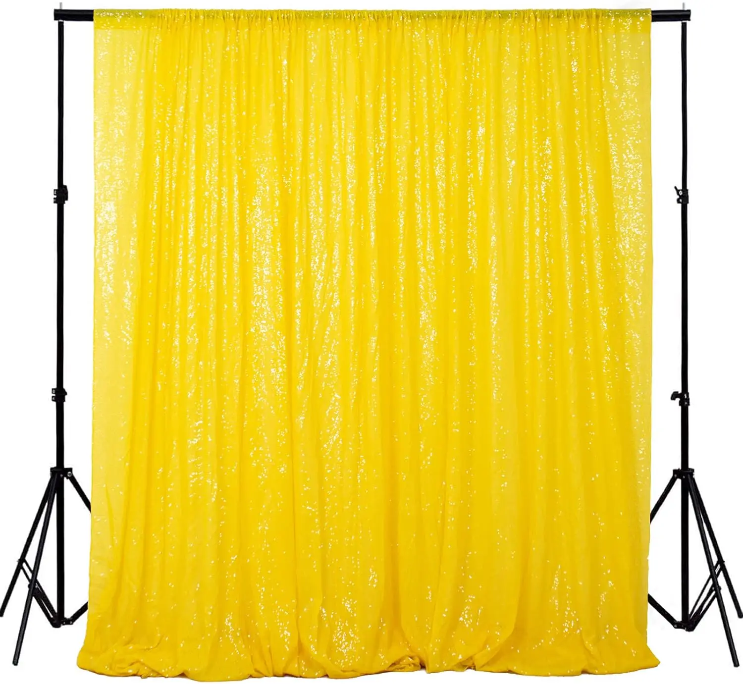 

Yellow Sequin Backdrop Curtain 2Pcs-4ftx8ft Glitter Backdrop Curtain for Wedding Birthday Party Home Decoration, Not See Through