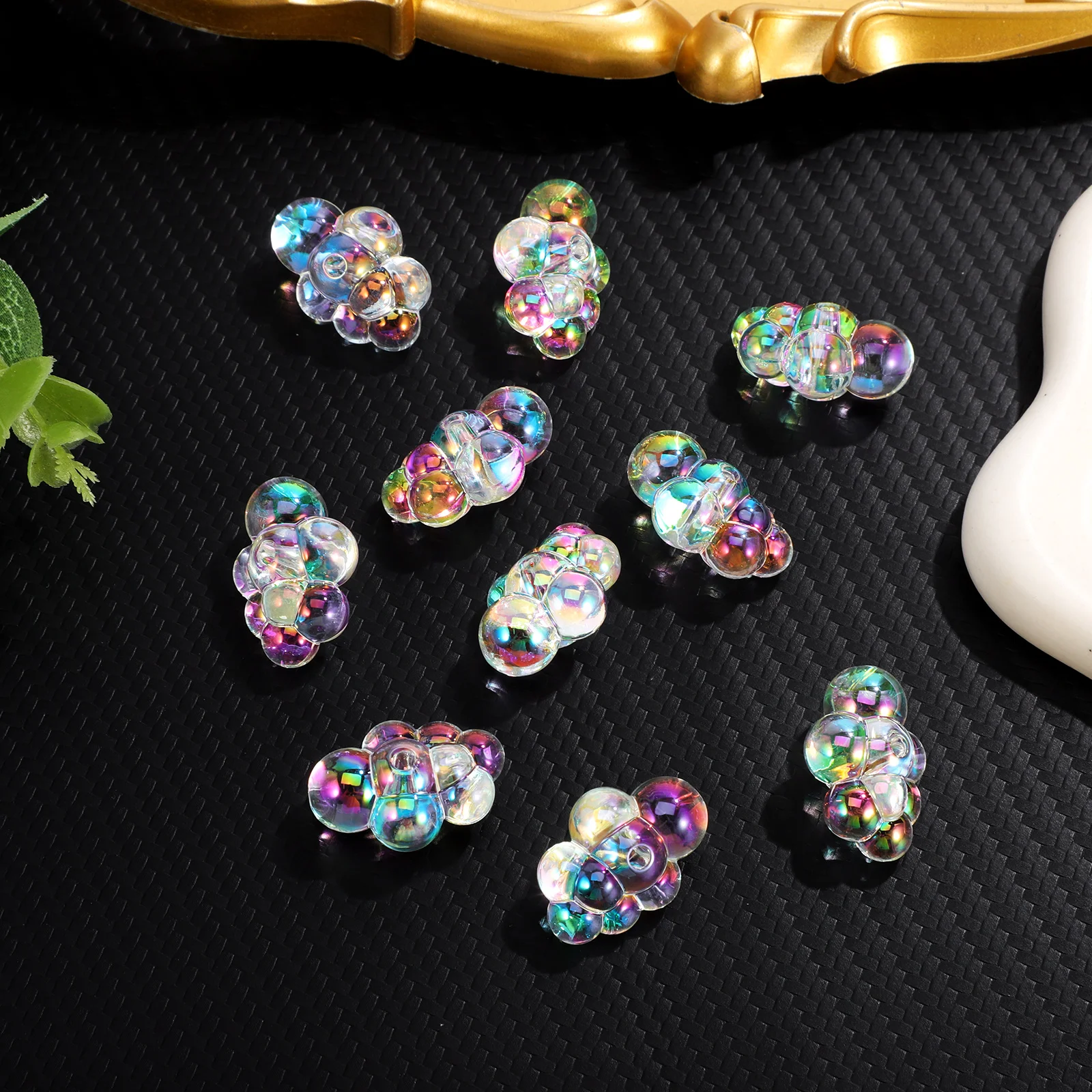 10 Pcs Cloud Beads Jewelry Supplies Acrylic Spacer DIY Keychain Craft Fake Bubbles Dollhouse Decor Cute Accessories