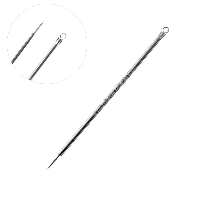 Extracteur de comédons de points noirs en acier inoxydable, dissolvant de imperfections d'acné, soins de la peau du visage, nettoyeur de pores, aiguilles, outils pour enlever