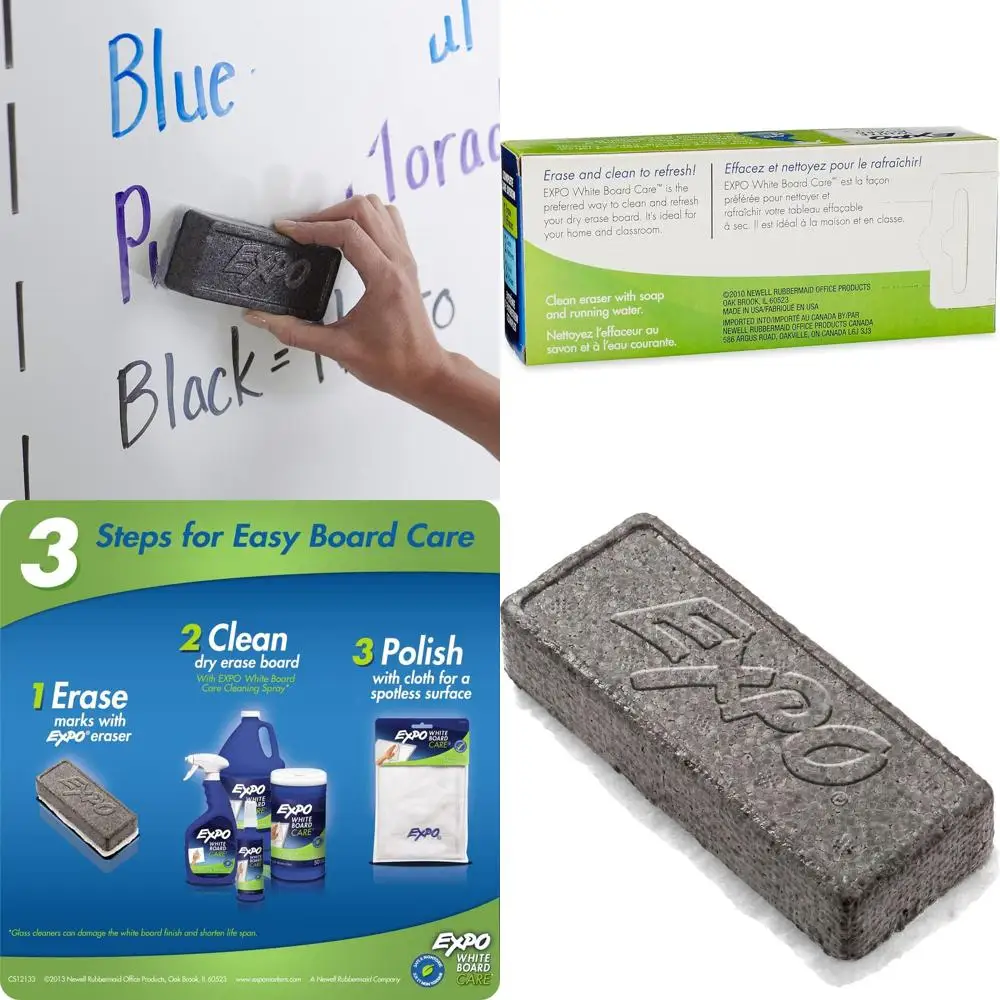 Dry Erase Sot Pile Block Whiteboard Eraser, 5-1/8 in. x 1-1/2 in. - Whiteboard, Calen, Organization, ential Supplies or Oice, Sc