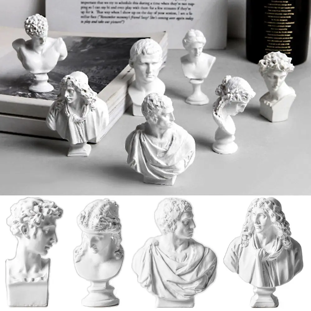 Miniature Desktop Ornament Home Decor Greek Mythology Figurine Famous Sculpture Gypsum Portraits Plaster Bust Statue