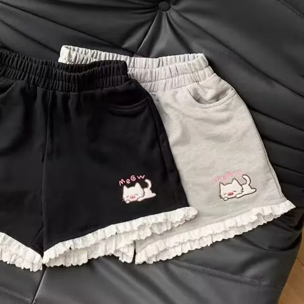 

Милые летние женские брюки свободного кроя с узором, универсальные, удобные, с широкими штанинами, для школы и повседневной носки, в студенческом стиле