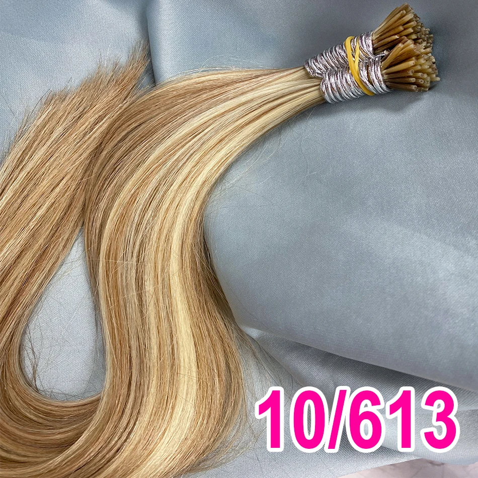 Recht I Tip Hair Extensions Natuurlijke Echte Menselijke Fusion Hair Extensions 50 stks/set Keratine Capsule Bruin Blonde Kleur 18-30 inch