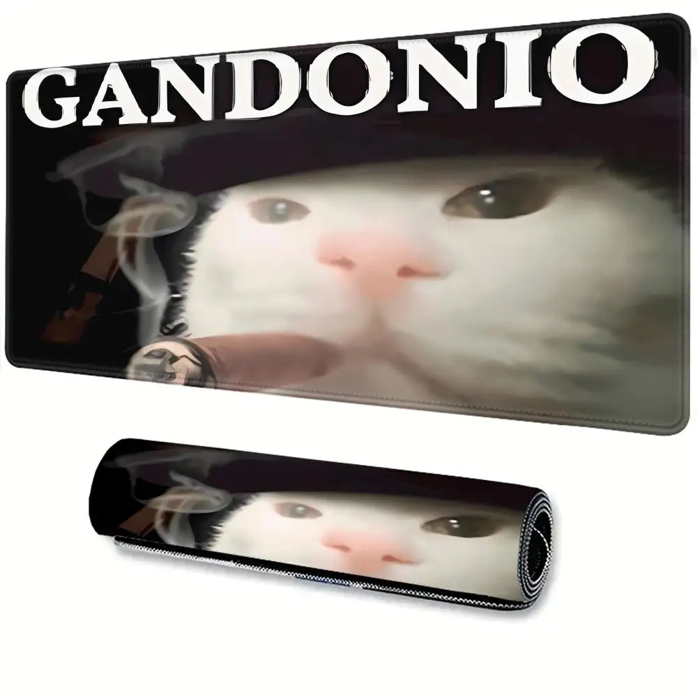 Large Funny Cat Emoticon Pack Mouse Pad Anti-Slip Base Table Pad with Gandonio Text and Cat Pattern Suitable for Office Games
