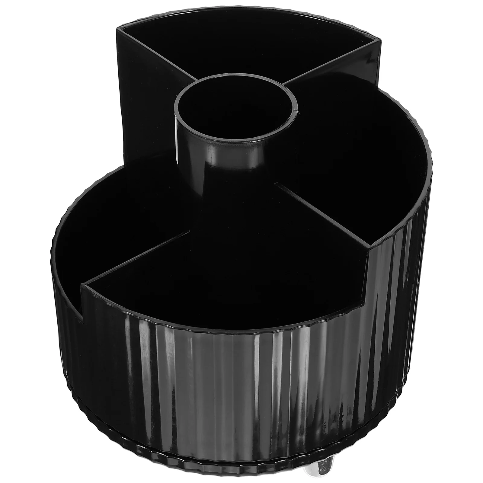 

360 Degree Rotating Cream White Makeup Brush ganizer Pen Holder Storage Container Desk Vanity Multi Functional Space Saving