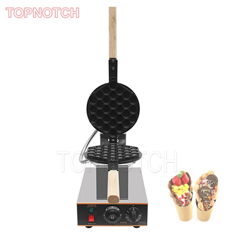 1400w Bubble Waffle Maker Electric Egg Waffle Machine 180 Degree Rotated Stainless Steel Non Stick Commercial Eggettes Puff Cake