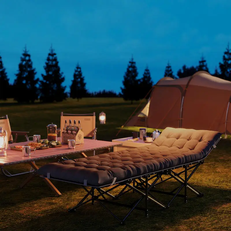 Immagine 5: Outsunny Letto da Campeggio Portatile, Materasso Resistente, Nero, Facile da Trasportare