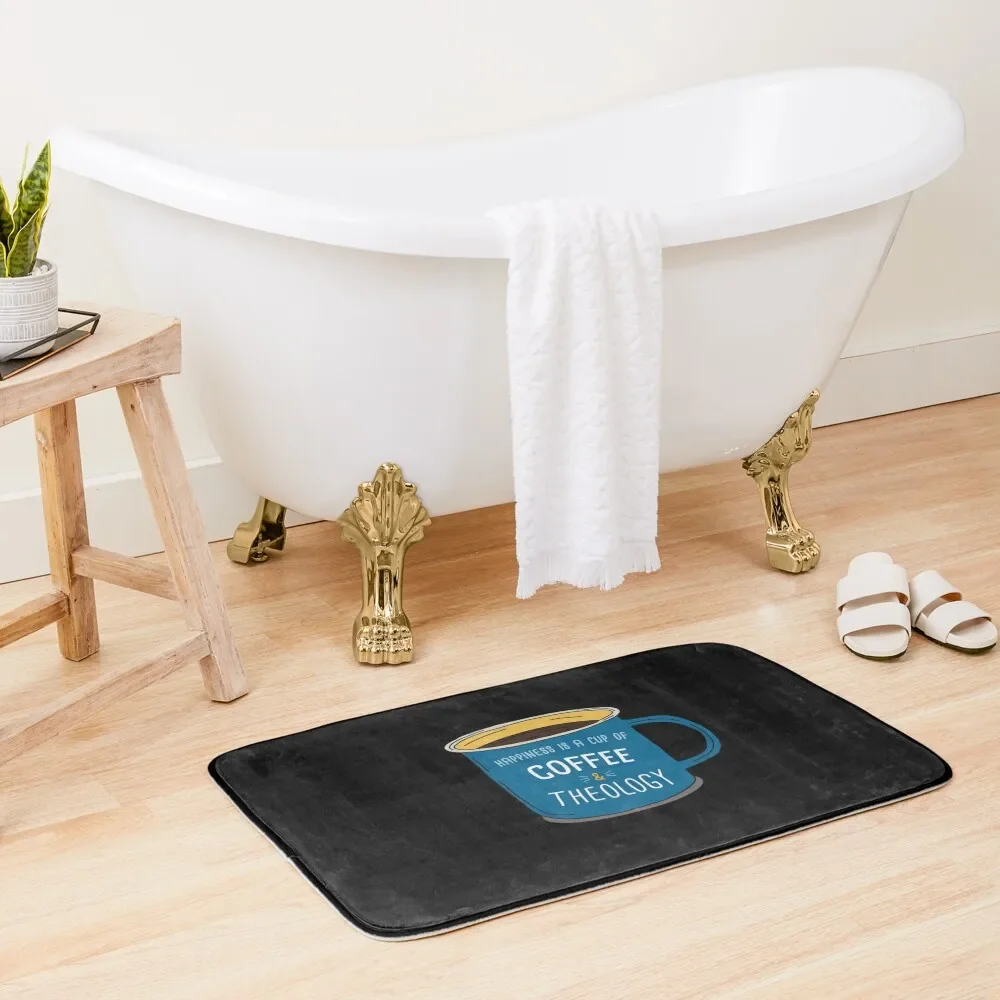 

Theology & Coffee is happiness Bath Mat Bathroom Utensils Toilet Carpet Bathroom Carpet Set Mat