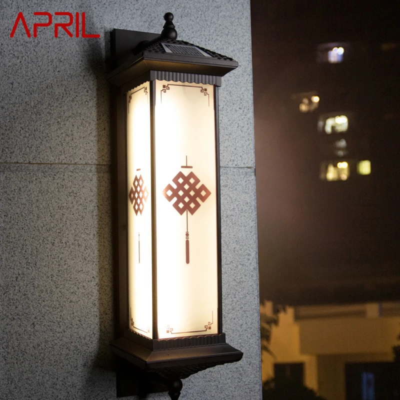 

APRIL Solar Wall Lamp Outdoor Creativity Chinese Knot Sconce Light LED Waterproof IP65 for Home Villa Balcony Courtyard