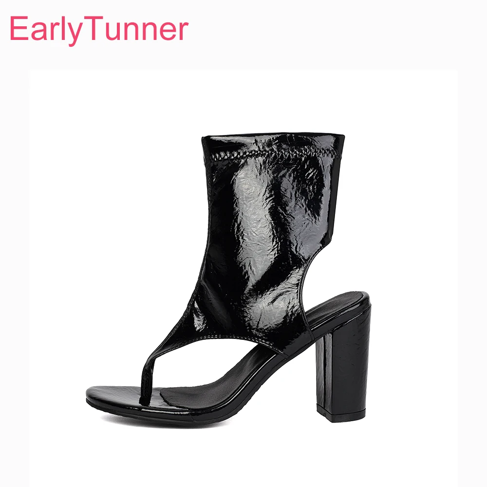 

2026 Summer Mature Ankle Wrap Sandals for Women High Block Heels Lady Dress Shoes Large Small Plus Size 12 32 46 48