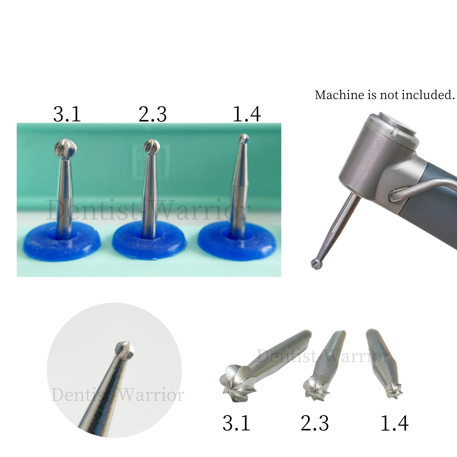 Dental Round Ball Drill Burs Implant Drills Stop Dental Lift Sinus Trimmer ∅1.4 ∅2.3 ∅3.1