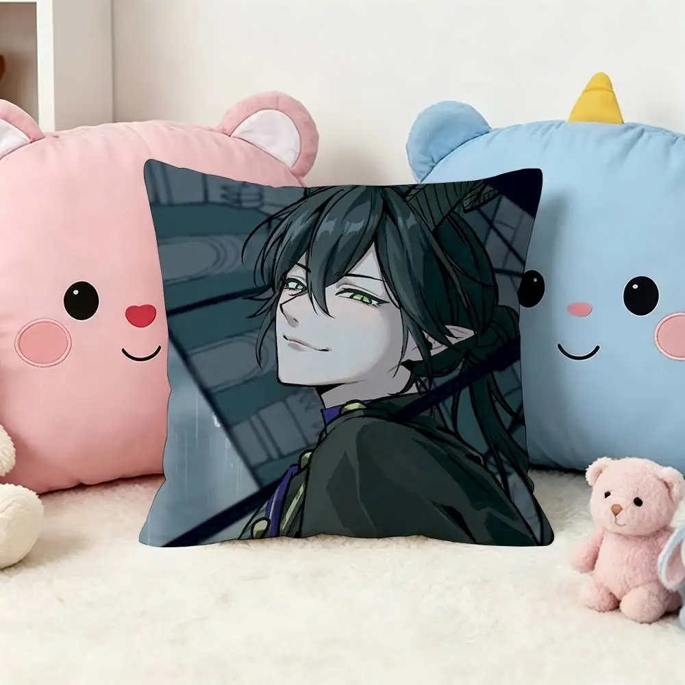 Game Twisted Wonderland Malleus Draconia Double-Sided Printed Cushion Cover Bedroom Bedside Sofa Pillow Case