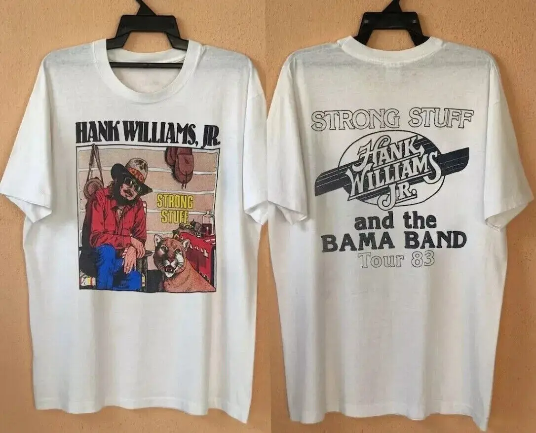 Hank 1983 Williams Jr T-Shirt Bama Band Tour Strong Stuff Gift Bocephus Fans