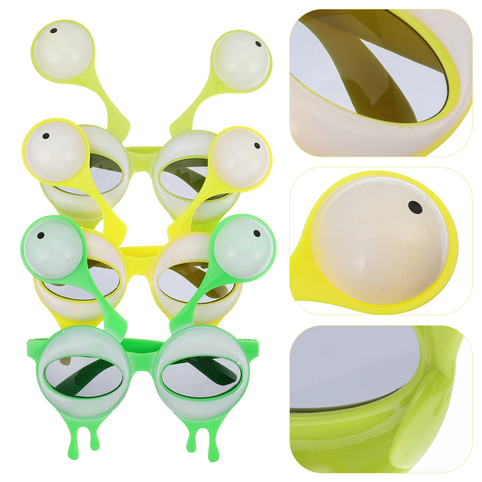 

3 Pcs Funny Eyewear Bright Colors Party Supplies Creative Eyeglasses Photo Booth Props Birthday Celebration Glasses