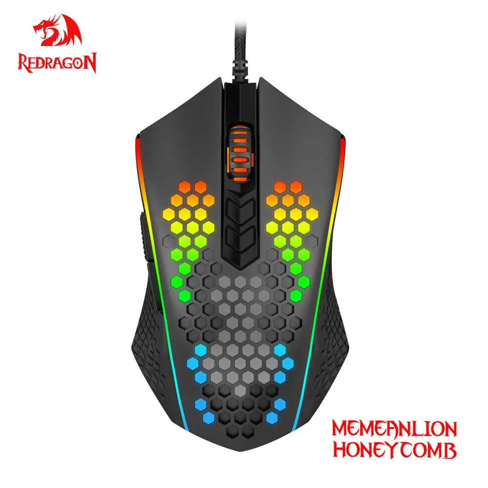 Игровая мышь REDRAGON Memeanlion, USB Проводная, легкая, RGB, 12400 DPI