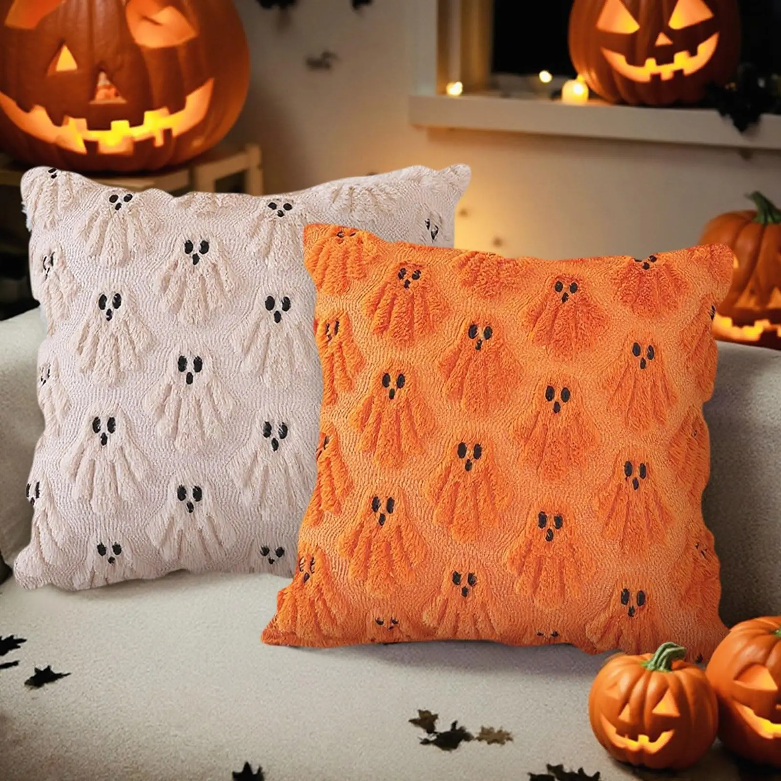 Fall Decor Throw Pillow Covers 18x18 Inch,Decorative Autumn Pillows Cases for Halloween Holiday Couch Sofa Living Room Decor