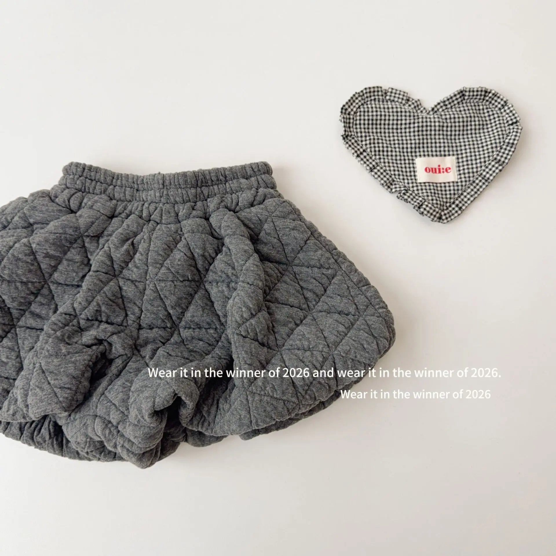 Girls Pants 2026 Autumn and Winter New Children's Clothing Korean Style Girl Baby Soft Waxy Rhomb Clip Cotton Bract Shorts - view 2