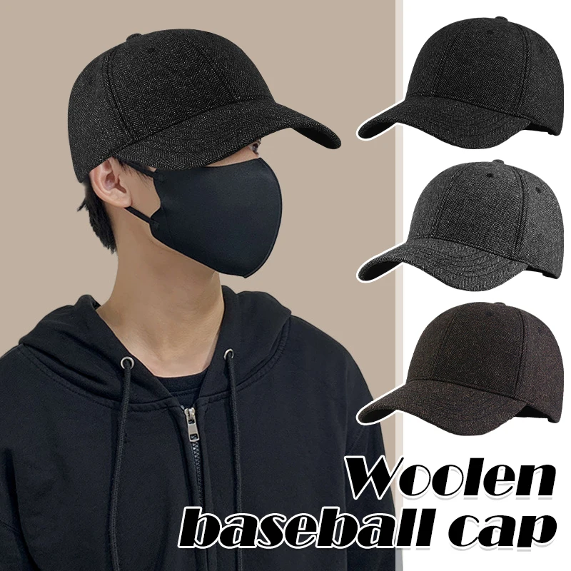 

Solid Artificial Lamb Wool Baseball Cap Women Men Autumn Winter Hats Keep Warm Plus Size Baseball Caps Outdoor Sunshade Dad Hat