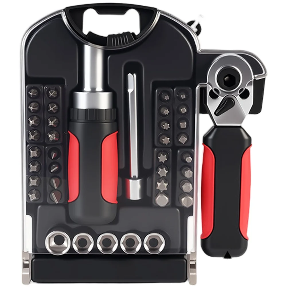 40/45Pcs Socket Ratchet Wrench Set Car Repair Tool Ratchet Wrench Adjustable Wrench With Screwdriver Bits Socket Set